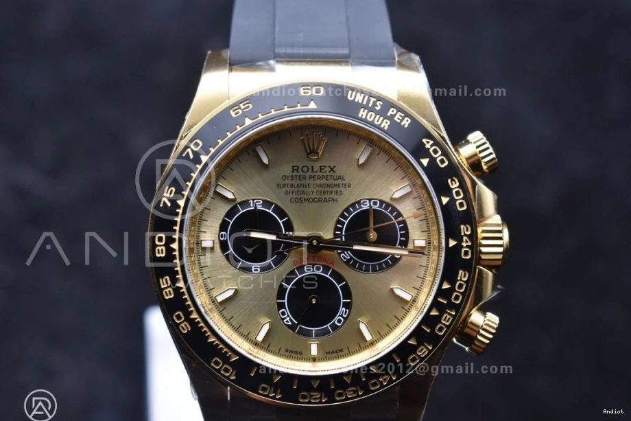 1:1 Best Daytona 126518 Oysterflex Clean Dial Edition YG on Strap 2023 SH4131 0322